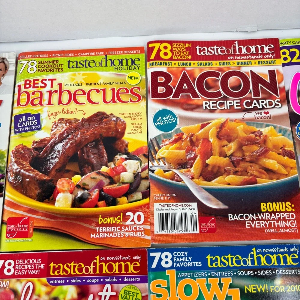 Taste of Home Pillsbury Recipe Card Books Lot of 7 Cookbooks 2010 Baking Cooking